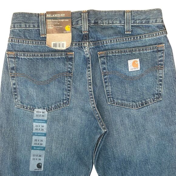 NEW Carhartt B320 990 Men Jeans 33x36 Relaxed Fit Straight Leg Blue Denim Cotton - Picture 6 of 8